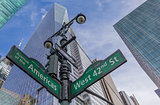Street sign at an intersection in New York City