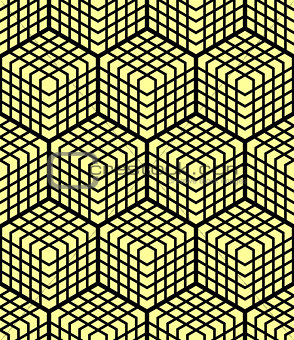 Seamless geometric pattern. 3D illusion. 