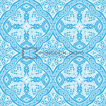 damask blue seamless tiled pattern