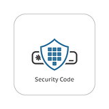 Security Code Icon. Flat Design.