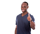 thumbs up from handsome black man 