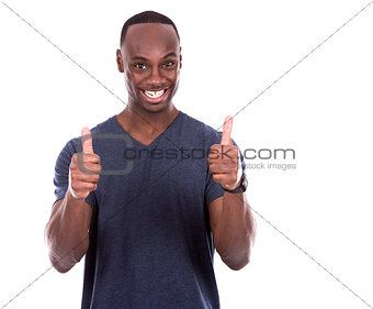 thumbs up from handsome black man 