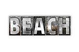 Beach Concept Isolated Metal Letterpress Type