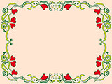 Postcard with colorful floral elements