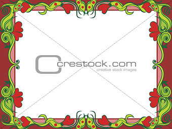 Postcard with floral elements in dim hues