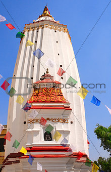 Stupa and prayer flags, Swayambhunath, Kathmandu, Nepal