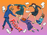 Dance in the office Friday holiday joy business
