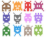 Pixel monster icons