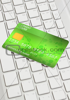 credit card on keyboard