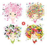 Floral girls. Seasons concept for your design