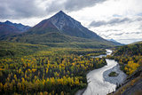 Alaska Autumn - Foliage, River & Mountain