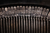 Types of vintage typewriter close-up