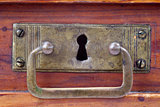 Detail of the old and used drawer