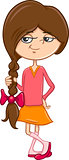 school girl character cartoon