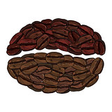 coffee beans love concept