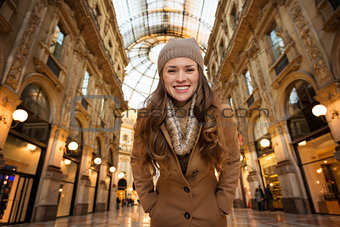 Portrait of woman shopper in Galleria Vittorio Emanuele II