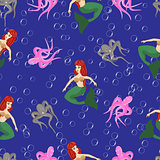 Mermaids and octopuses.