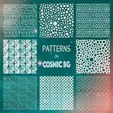 Abstract Drawn Seamless Patterns on Cosmic Background