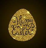 Golden egg and greeting inscription