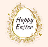 Easter background with leaves
