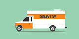 delivery truck van service car transportation illustration