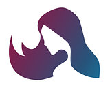 silhouette of a girl in profile with long hair