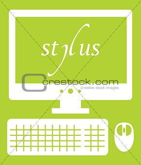 Vector illustration of web development stylus technology. isolated white icon