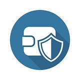 Wallet Protection Icon. Flat Design.