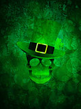 St Patricks Day Skull Grunge Background