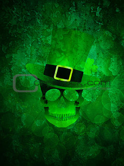 St Patricks Day Skull Grunge Background