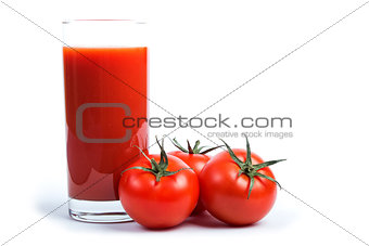 Tomato juice and tomatoes.