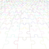 Jigsaw puzzle blank in perspective. Vector illustration