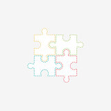Vector illustration of four colorful puzzle pieces