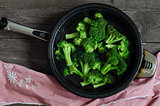 broccoli in a pan