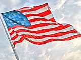 Painted image of the American flag