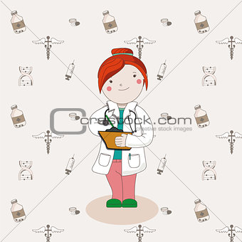 Illustration of doctor in a white coat