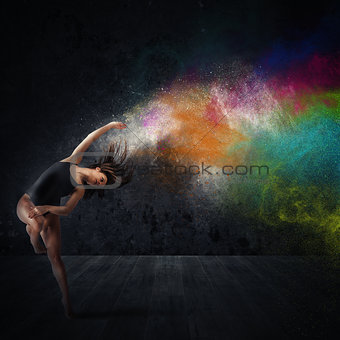 Dance with colored pigments