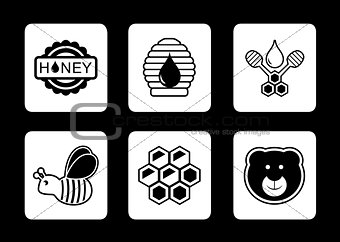 honey concept icons set