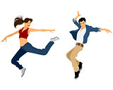 Guy and girl dancing