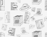 Household appliances seamless pattern