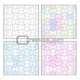 Jigsaw puzzle blank seamless templates
