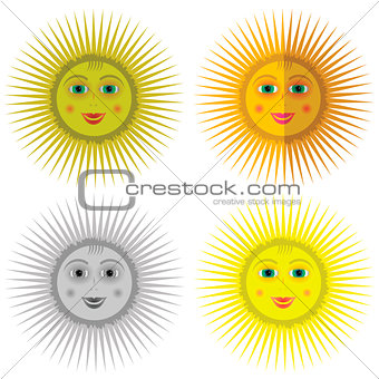 Cartoon Sun Icons