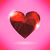 Glass Red Heart