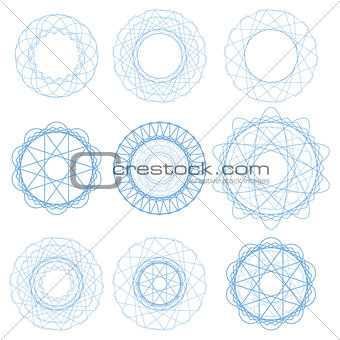 Set of Blue Circle Ornaments