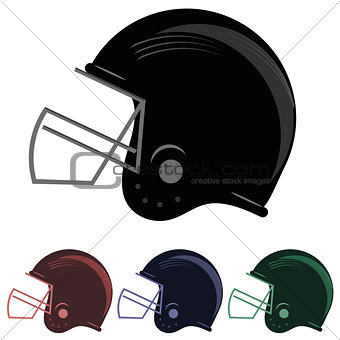Colorful Football Helmet Icons