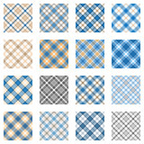 Plaid patterns collection, light blue and beige