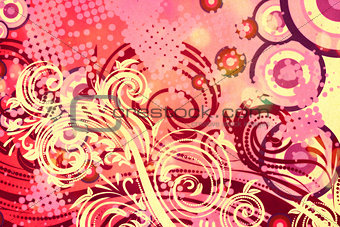 Decorative Floral Grunge Background