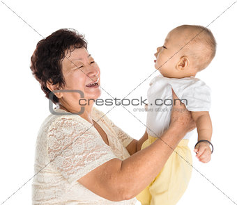 Grandmother and grandson portrait