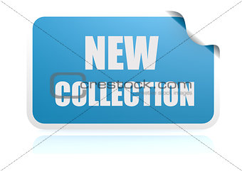 New collection blue sticker