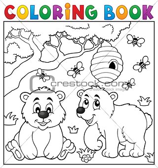 Coloring book bear theme 4